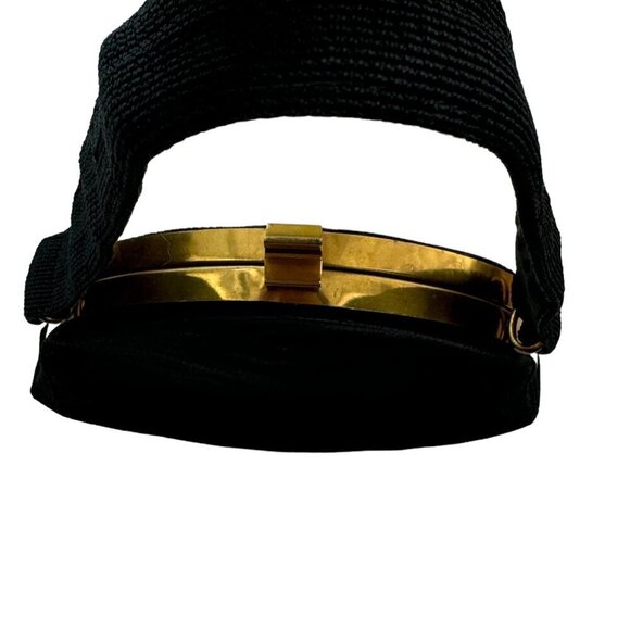 Vintage Textured Rayon 40's-50's Handbag With Gold/Brass Hardware - Picture 5 of 13